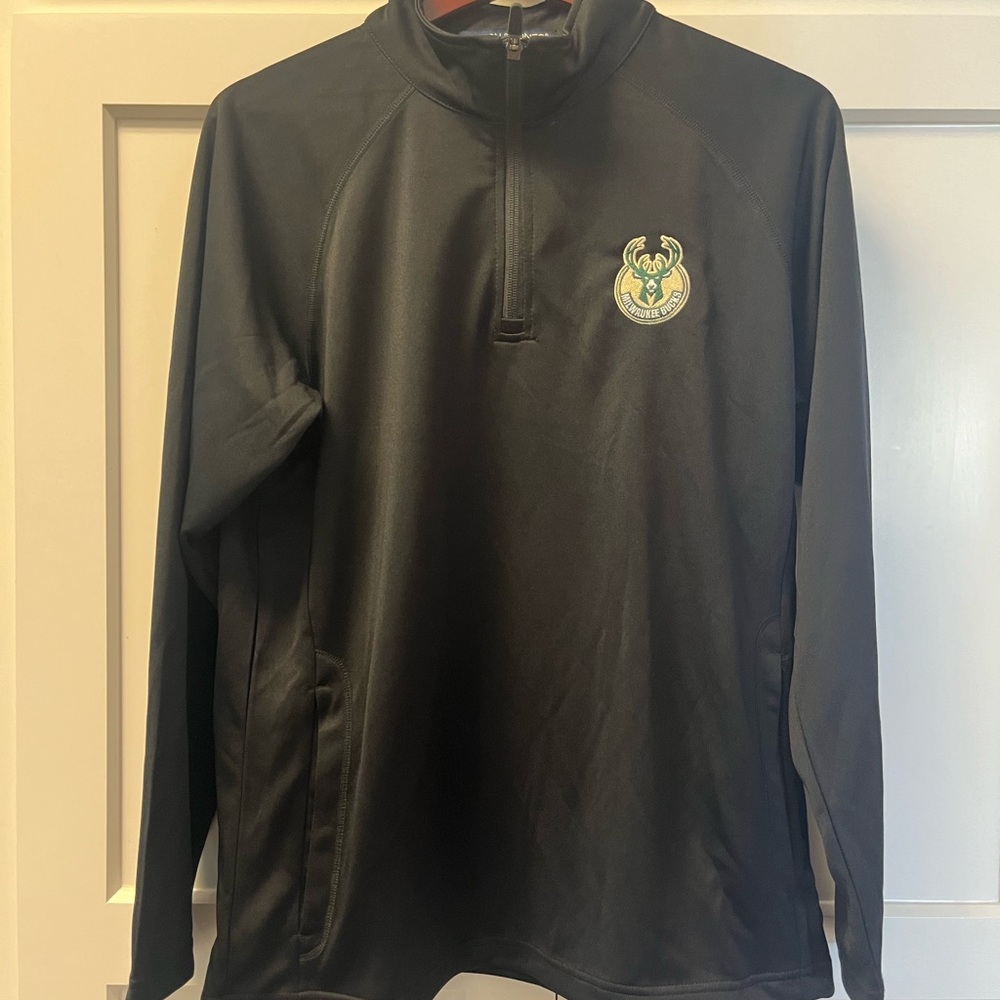 Milwaukee Bucks & Jack Daniels Limited Edition Black Quarter-Zip Pullover